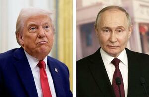 トランプ米大統領、ロシアのプーチン大統領(いずれもゲッティ=共同)