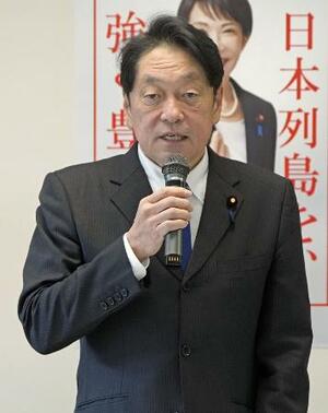 　２月、自民党安全保障調査会の会合であいさつする小野寺五典会長＝東京・永田町の党本部