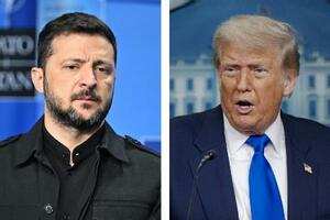 ウクライナのゼレンスキー大統領、トランプ米大統領(いずれもゲッティ=共同)