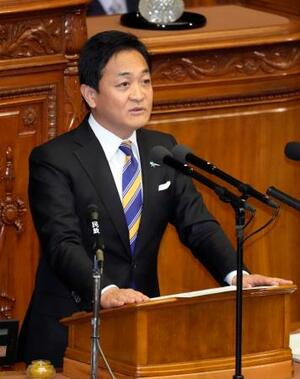衆院本会議で代表質問する国民民主党の玉木代表=5日午後