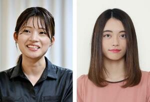 (左から)藤沢里菜女流本因坊、星合志保四段
