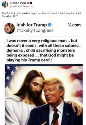 トランプ米大統領が投稿した交流サイトの画面(SNSトゥルース・ソーシャルから)