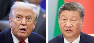　トランプ米大統領（ロイター＝共同）、中国の習近平国家主席（タス＝共同）