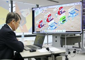 受刑者らの就労に向け、仮想空間「メタバース」上で実施された企業説明会=2月2日、東京都港区の日本財団