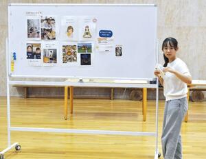 児童養護施設「若竹寮」の子どもたちに「夢を諦めないで」と語りかける清水鈴歌さん=上越市御殿山町