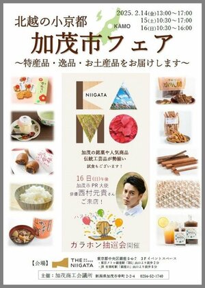 「北越の小京都 加茂市フェア」のチラシ