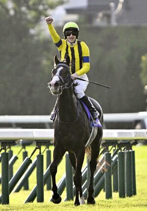 第１７２回天皇賞・秋をマスカレードボールで制し、秋のＧＩレース３連勝を決めたクリストフ・ルメール騎手＝東京競馬場