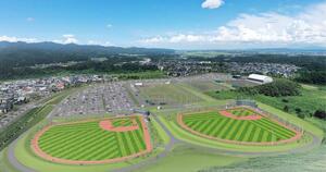 長岡ニュータウン運動公園内に計画されている野球グラウンド2面の完成予想図
