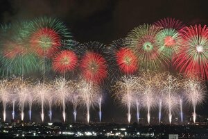 夜空を彩った長岡花火＝８月２日、長岡市