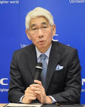 インタビューに応じるNECの森田隆之社長