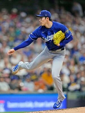 ブルワーズ戦に先発したドジャース・佐々木=ミルウォーキー(共同)