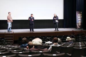 「海と星と空の柏崎映画祭」で行われたトークイベント=柏崎市産業文化会館