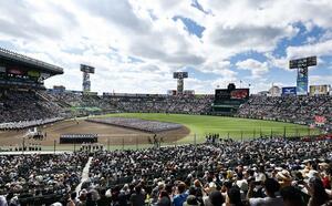 第105回全国高校野球選手権大会の開会式=2023年8月、甲子園球場