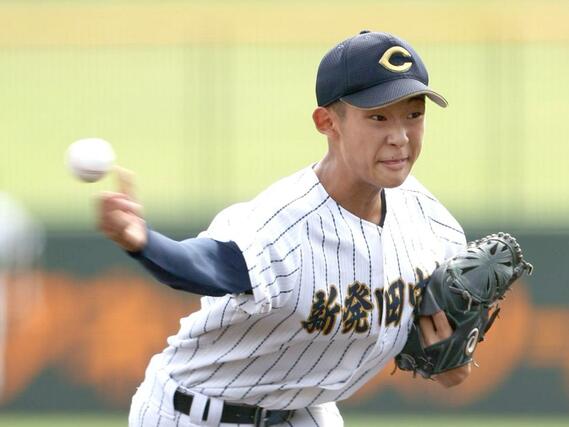 新発田中央－中越　新発田中央の先発・渡邊洋＝三条パール金属スタジアム