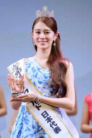 「ミス・ワールド」世界大会の日本代表に選ばれた川名祐衣さん=22日午後、東京都内