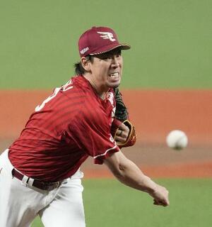 　西武とのオープン戦に先発し、６回無失点と好投した楽天・前田健＝ベルーナドーム