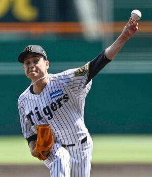 6回途中無失点で3勝目を挙げ、プロ野球21人目の全球団勝利を達成した阪神・大竹=甲子園