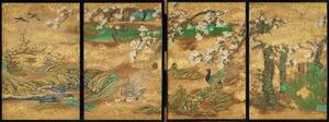 　「春景花鳥図襖」（桃山時代末―江戸時代初め、個人蔵）