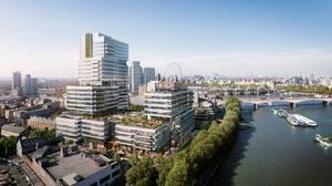 三菱地所がロンドン中心部に建設する大規模オフィス・商業ビルのイメージ図(同社提供・共同)