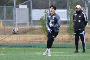 アルビレックス新潟Ｕ－１８のＧＫ松浦大翔＝２０２５年、聖籠町