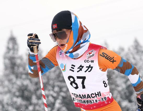 女子５キロクラシカル　３位に入賞した久保田美有（長野・飯山、津南中出）＝十日町市