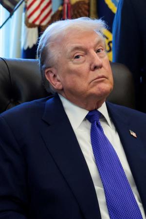 　トランプ米大統領＝２日、ホワイトハウス（ロイター＝共同）