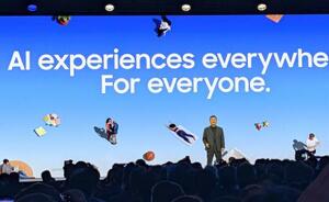 　「ＣＥＳ」に合わせて開かれた韓国サムスン電子の記者会見＝４日、米ラスベガス（共同）