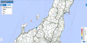 震度１以上が観測された地点（気象庁ＨＰより引用）