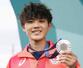 パリ五輪のスポーツクライミング男子複合で銀メダルを獲得した安楽宙斗＝８月９日、パリ郊外（共同）