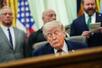 　トランプ米大統領＝１８日、ワシントン（ＡＰ＝共同）