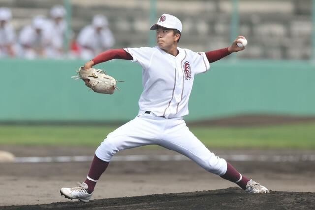 村上桜ヶ丘－柏崎　柏崎の先発・池田凪＝新発田市五十公野