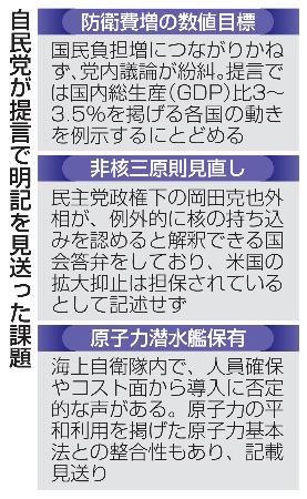 自民党が提言で明記を見送った課題