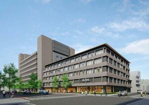 旧京都新聞本社ビルに開業予定のホテルのイメージ図(大成建設提供)