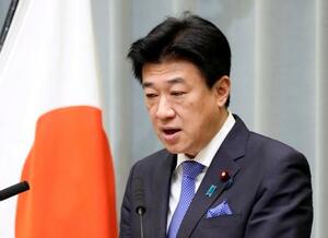記者会見する木原官房長官=24日午前、首相官邸