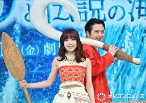 映画『モアナと伝説の海』日本版声優をつとめる(左から)TSUZUMI 、尾上松也 (C)ORICON NewS inc.