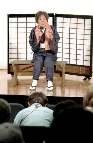 2日間で100話を披露した「長岡民話百物語」=24日、アオーレ長岡