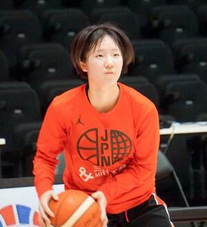 調整するバスケ女子日本代表の田中こころ=横浜BUNTAI