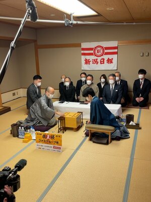第48期棋王戦、第3局の対局前の様子