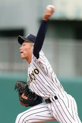 帝京長岡－星稜　帝京長岡先発の工藤壱朗＝富山市民球場