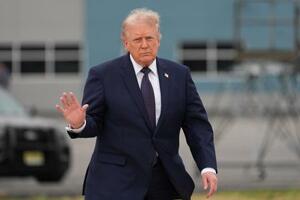 トランプ米大統領=22日、米ニュージャージー州モリスタウン(AP=共同)