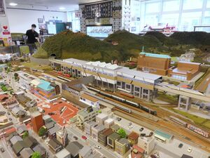 糸魚川駅のジオラマ鉄道模型ステーション=糸魚川市