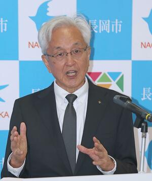 長岡市の磯田達伸市長=10月23日、アオーレ長岡