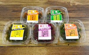 「シャキシャキわかめ」(手前)など「ちょいデリシリーズ」の5商品