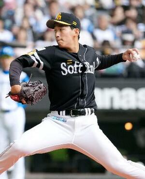 日本ハム戦に先発し7回無失点で5勝目を挙げたソフトバンク・前田悠=エスコンフィールド