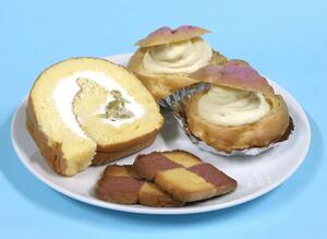 小学生のアイデアを基に胎内市の菓子店が商品化したべにはるかのスイーツ