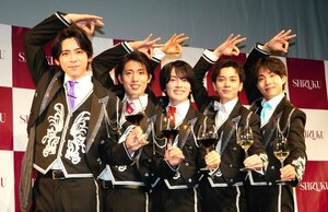 お披露目会でハプニングを起こしたSHiZUKU（左から）古川卓人、真田煌生、石田知之、松田創太郎、門脇卓史 （C）ORICON NewS inc.