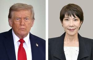 トランプ米大統領(ゲッティ=共同)、高市早苗首相