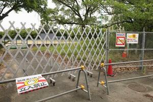 愛知県豊橋市の新アリーナ整備予定地=7月