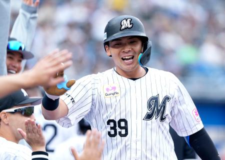 ロ5―3楽（29日） ロッテ井上、移籍後初の本塁打 | 新潟日報