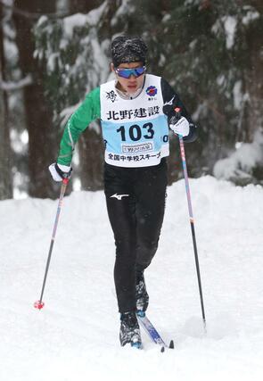 距離　男子５キロクラシカル　５位の丸山雄雅（中郷）